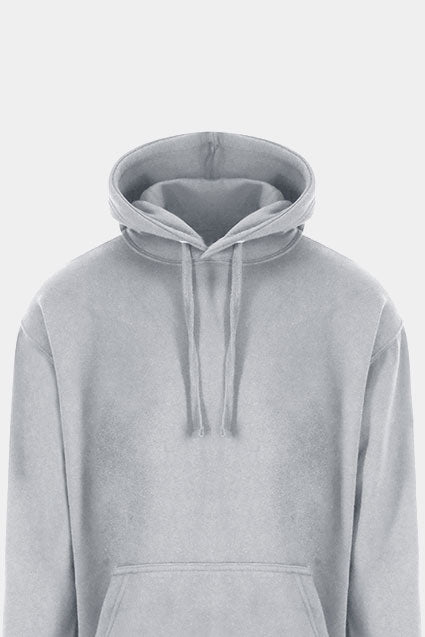 Heather Grey Regular Fit Cotton Hoodie