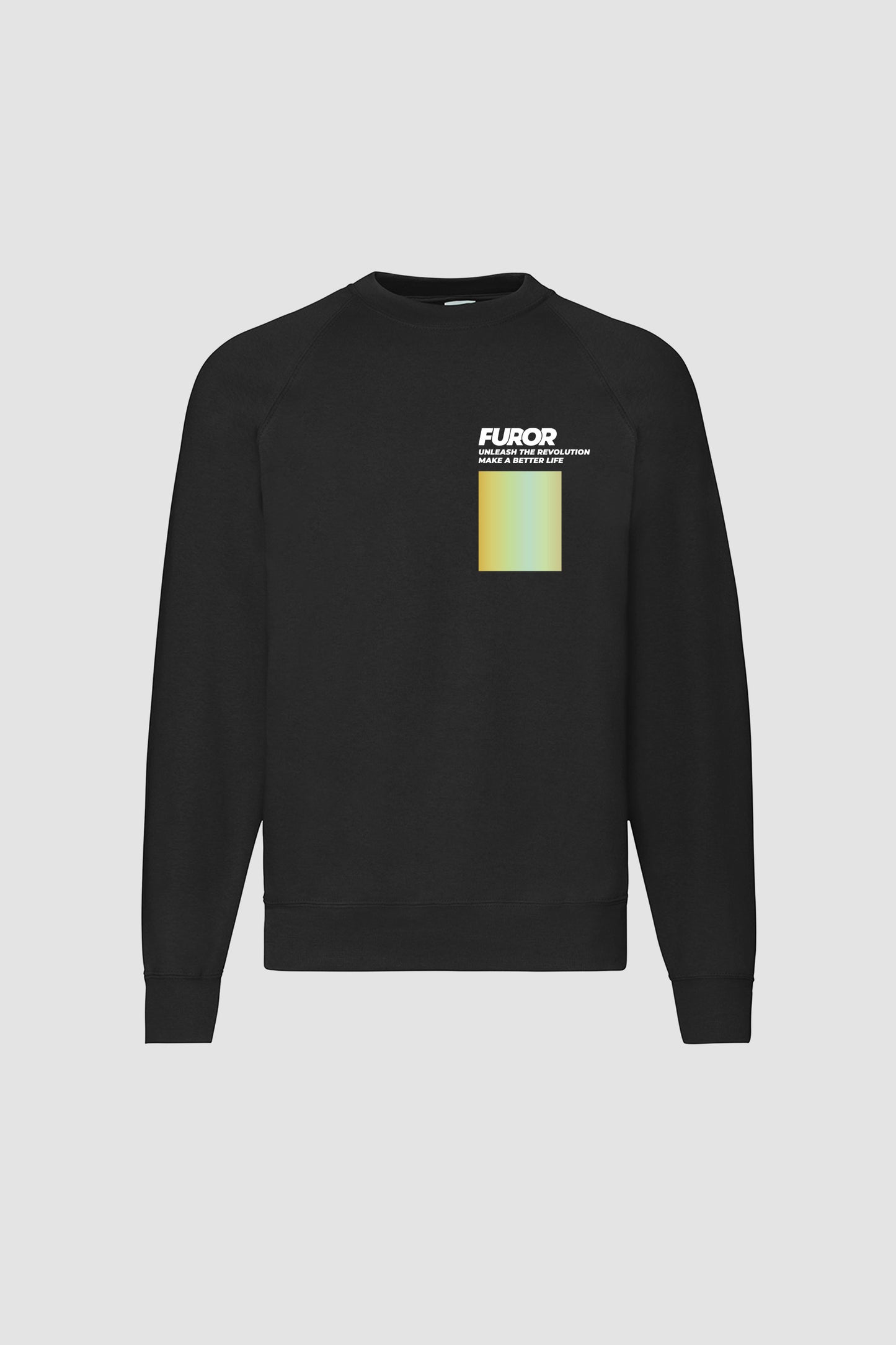 Furor Bold Text Sweatshirt with Gold Shimmer Accent