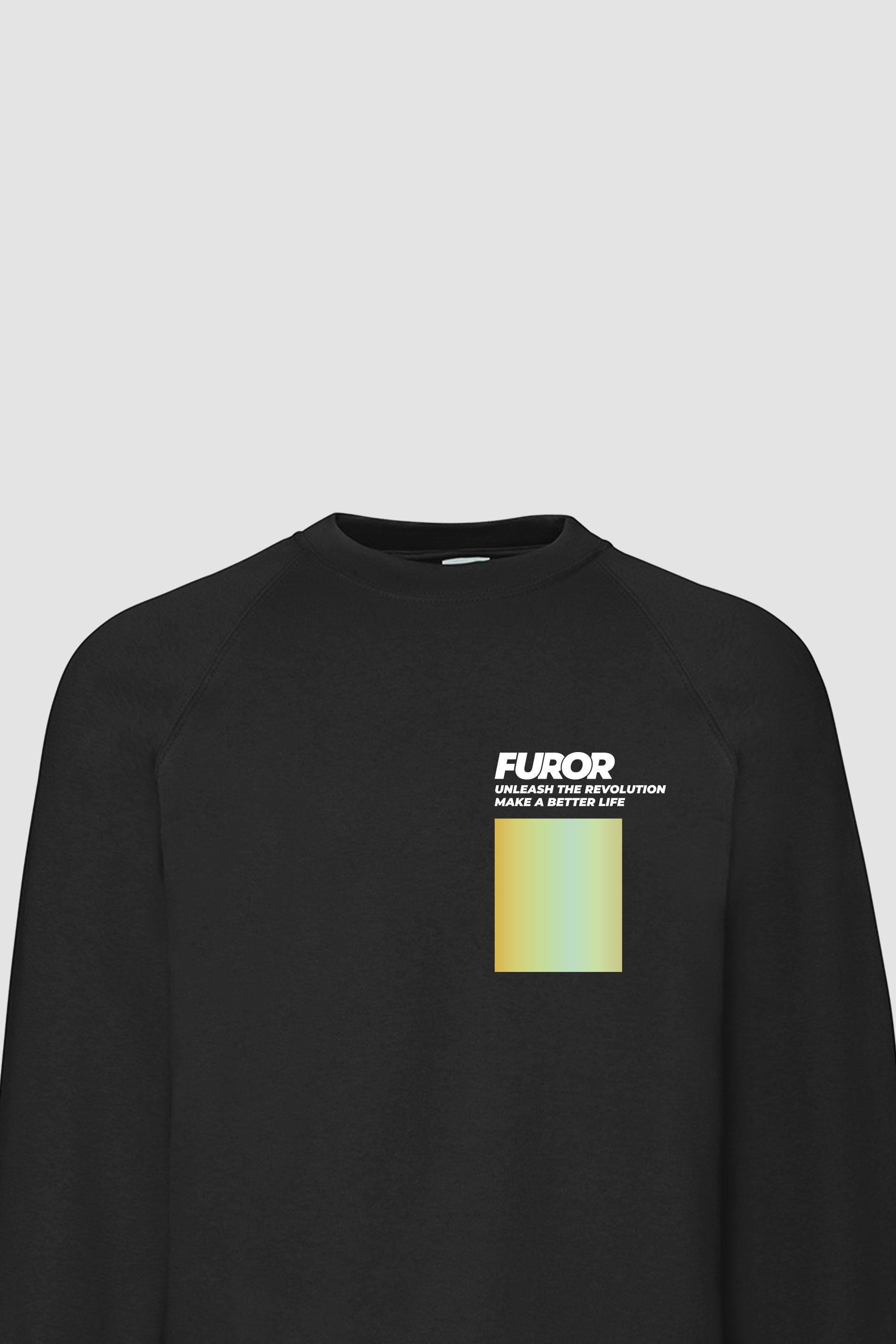 Furor Bold Text Sweatshirt with Gold Shimmer Accent