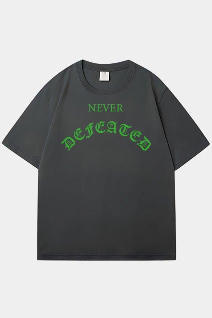 Oversized Never Defeated Raised Logo T-Shirt