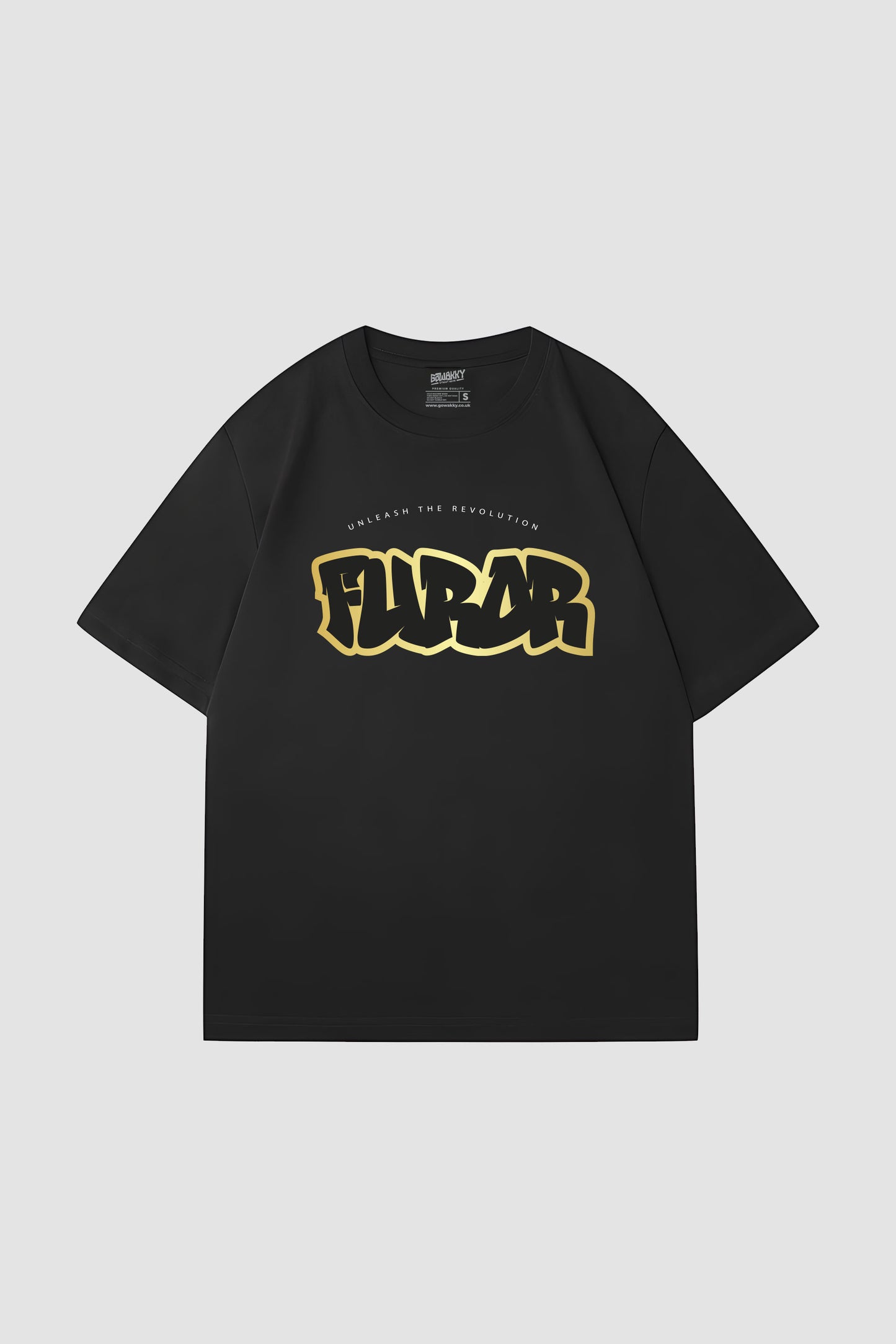 Oversized Furor Bold Tee in Gold Outline