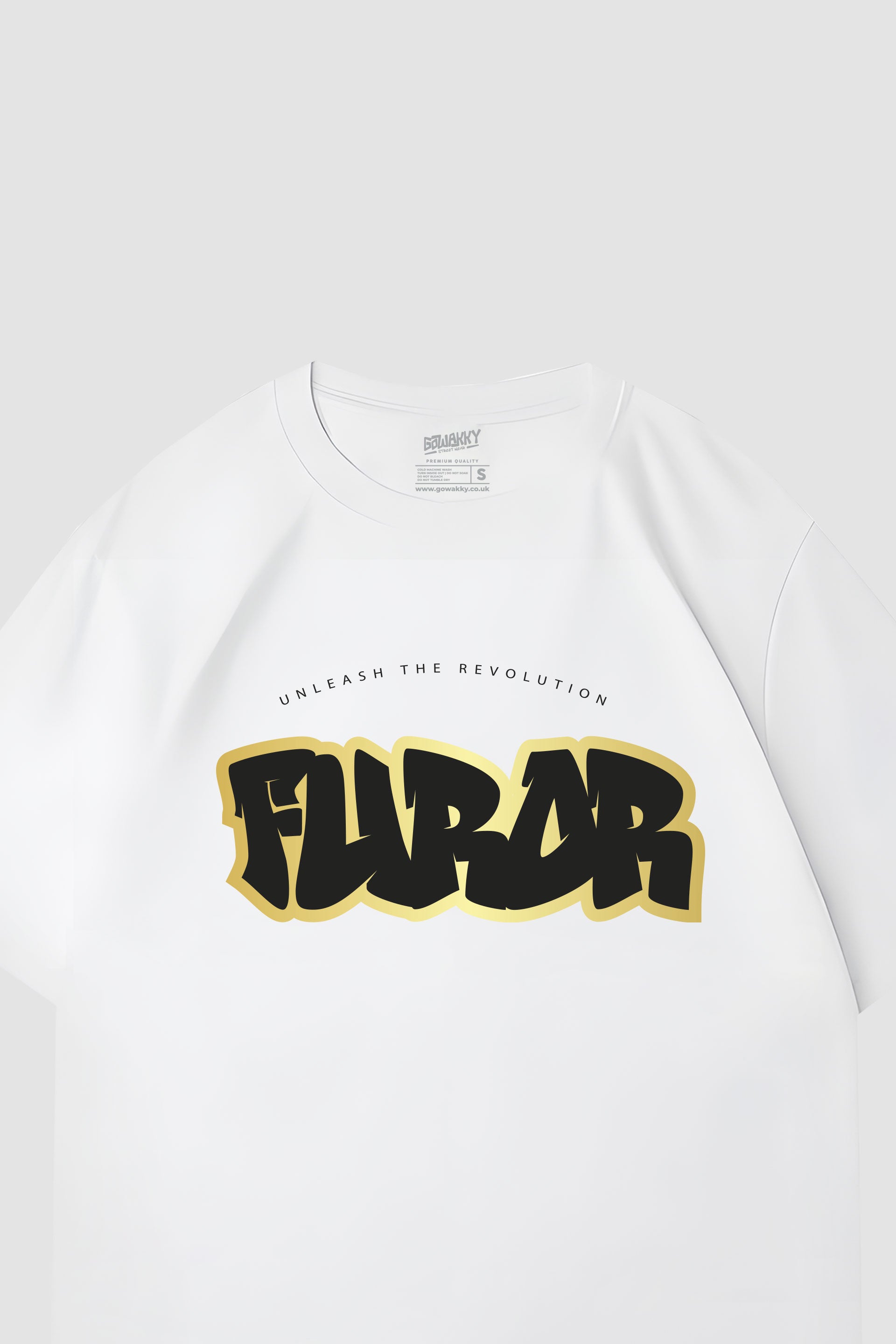 Oversized Furor Bold Tee in Gold Outline