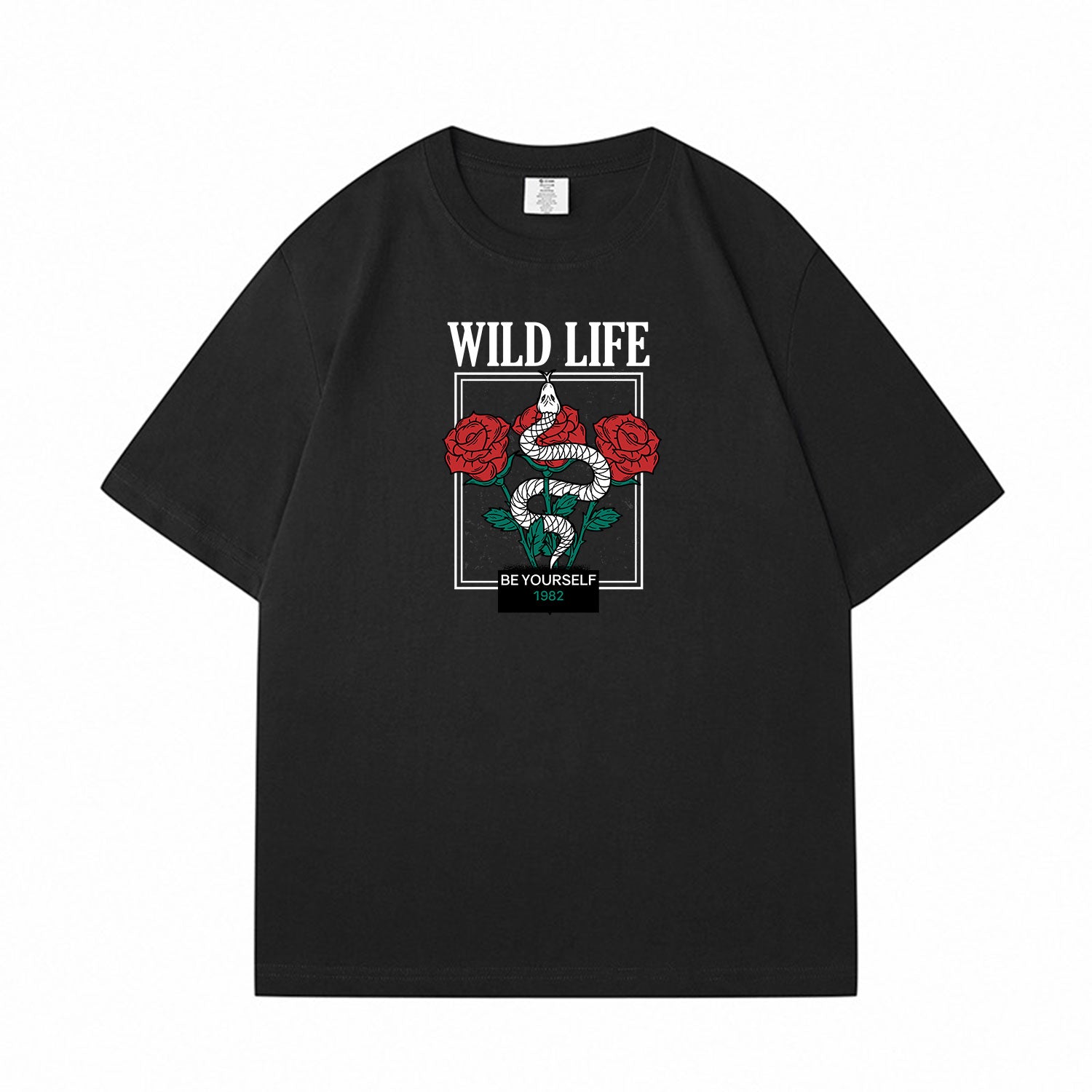 Oversized Wild Life Graphic T-Shirt