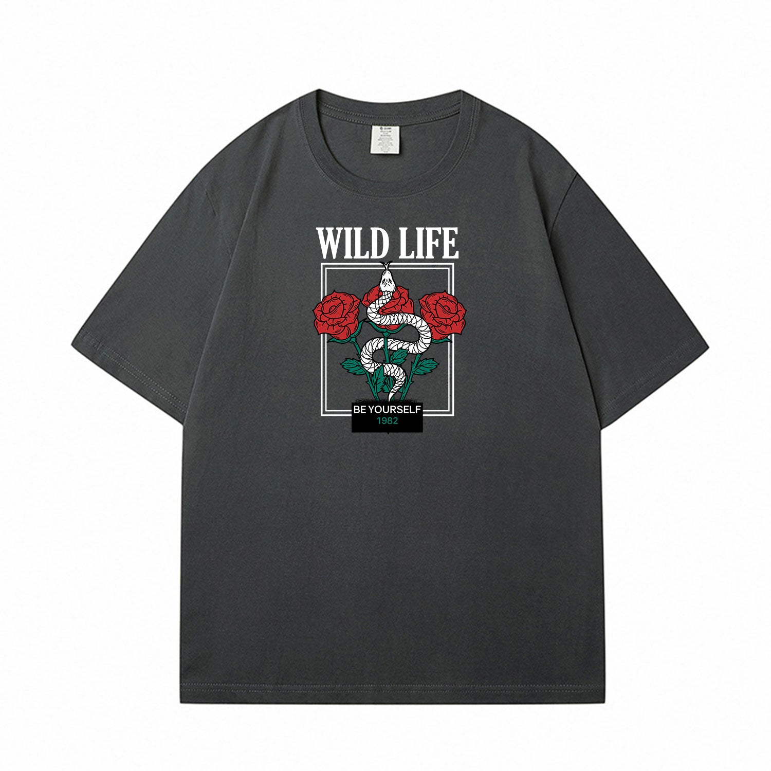 Oversized Wild Life Graphic T-Shirt